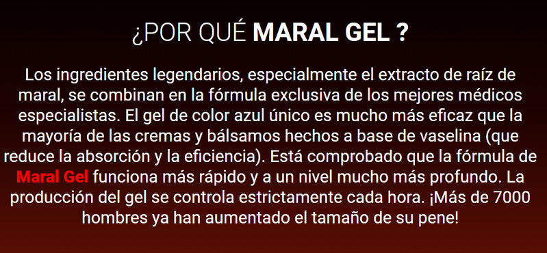 Maral gel efectos secundarios